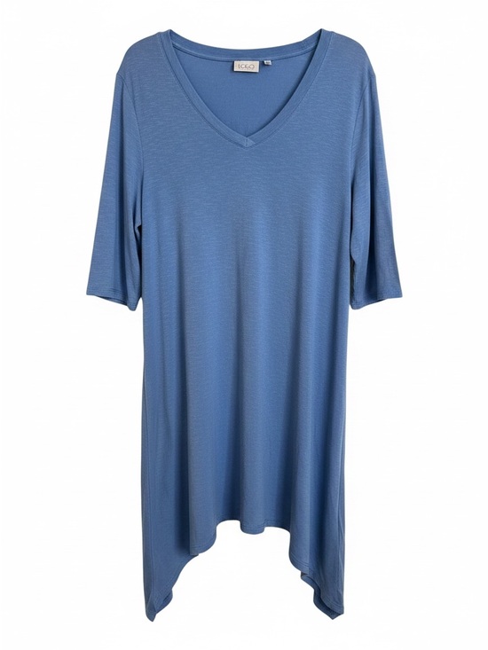 LOGO by Lori Goldstein Tops - LOGO by Lori Goldstein Dusty Blue V-Neck Tunic